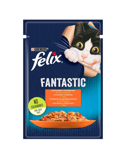 FELIX FANTASTIC Kurczak z pomidorami w galaretce 26x85g mokra karma dla kota