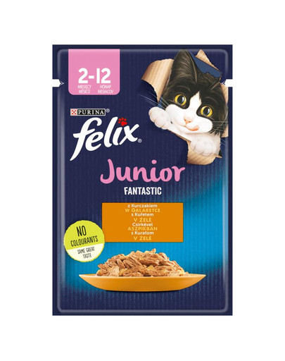 FELIX FANTASTIC Junior Kurczak w galaretce 26x85g mokra karma dla kociąt