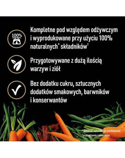 CESAR Natural Goodness w terynie 400 g bogata w wołowinę z dodatkiem marchewki, fasolki szparagowej i ziół