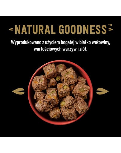 CESAR Natural Goodness w terynie 400 g bogata w wołowinę z dodatkiem marchewki, fasolki szparagowej i ziół