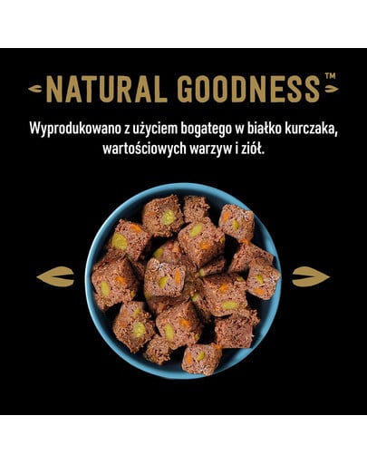 CESAR Natural Goodness w terynie 400g bogata w kurczaka z dodatkiem słodkich ziemniaków, groszku i żurawiny