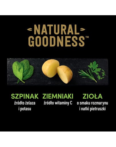 CESAR Natural Goodness w terynie 400 g bogata w jagnięcinę z dodatkiem marchewki, ziemniaków i szpinaku