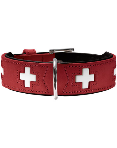 Swiss Obroża skórzana roz. XS-S (37) 30-34,5/2,6 cm czerwony