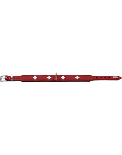 Swiss Obroża skórzana roz. XS-S (37) 30-34,5/2,6 cm czerwony