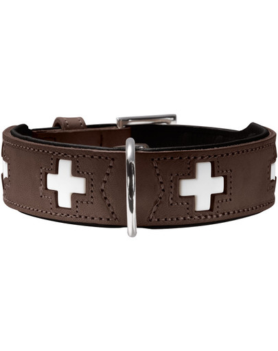 Swiss Obroża skórzana rozm. M (55) 41-49/3,9 cm brązowy
