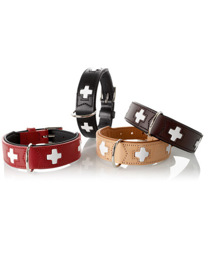Swiss Obroża skórzana rozm. M (55) 41-49/3,9 cm brązowy