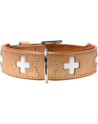 Swiss Obroża skórzana rozm. M-L (60) 47-54/3,9 cm beżowy