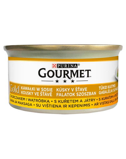 Gold z kurczakiem i wątróbką w sosie 24x85g mokra karma dla kotów