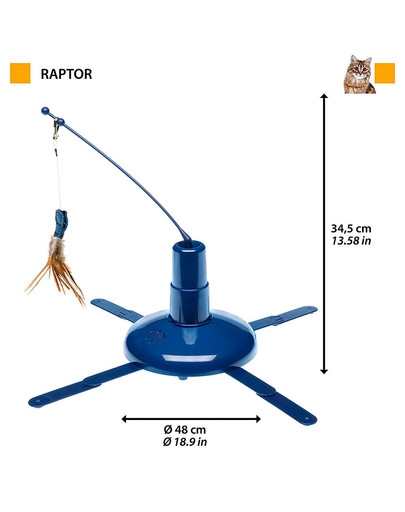 Elektroniczna zabawka dla kota Raptor niebieska