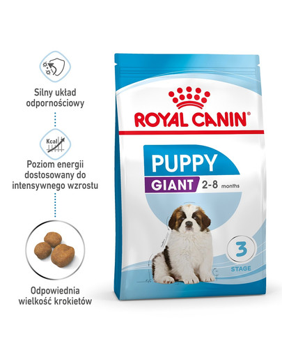 Giant Puppy 1 kg karma sucha dla szczeniąt, od 2 do 8 miesiąca życia, ras olbrzymich