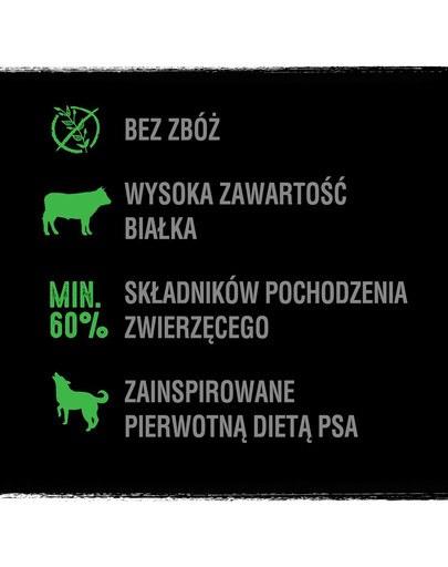 sucha karma 2,8kg z jagnięciną i wołowiną (pełnoporcjowa karma bezzbożowa dla dorosłych psów)