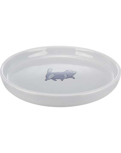 Miska ceramiczna dla kota z kocim motywem 0,6l/23cm szara