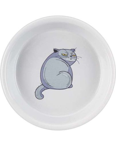 Miska ceramiczna dla kota z kocim motywem 0,25l/13cm