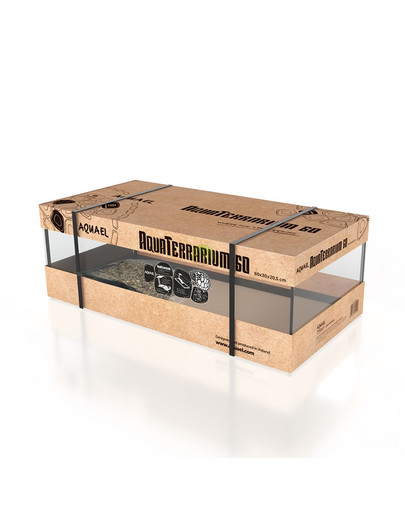Aquaterrarium 60 cm akwarium wodno-lądowe
