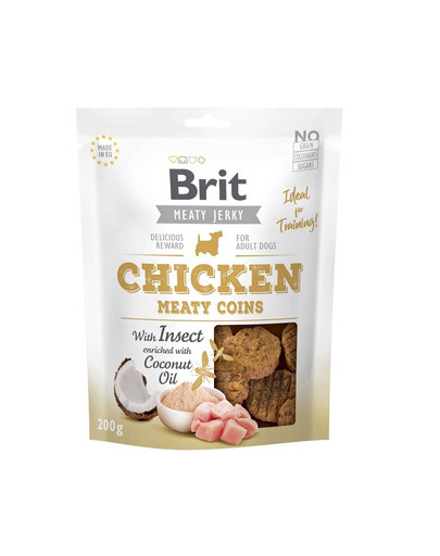 Jerky Chicken with Insect Meaty Coins 200 g przysmaki dla psa
