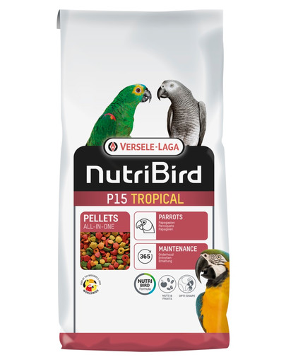 NutriBird P15 Tropical 10 kg - granulat dla dużych papug
