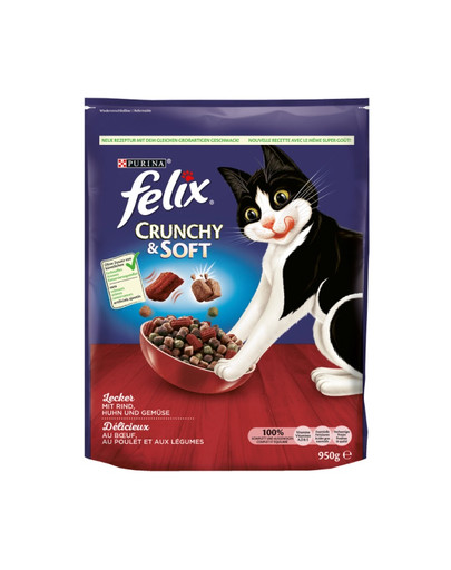 Crunchy & soft karma wołowina, kurczak, warzywa 4 x 950 g