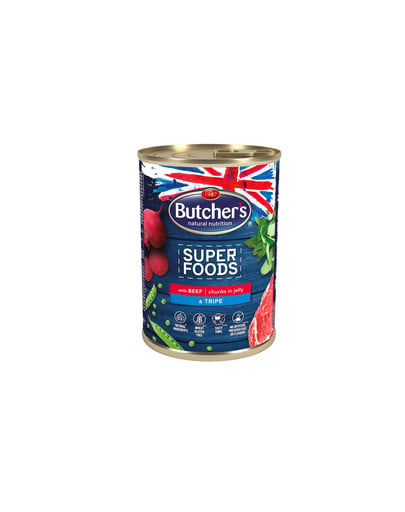 Butcher's Super Foods Dog Tripe puszki w galarecie dla psa 24 x 400 g
