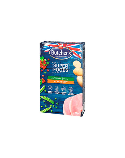 Superfoods Treats z indykiem i żurawiną 6 x 320 g