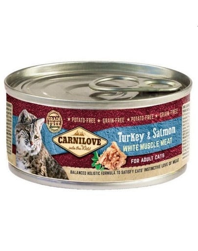 Cat turkey&salmon 12 x 100 g indyk i łosoś dla kotów