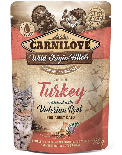 Turkey & Valerian 24 x 85g mokra karma dla kota indyk i waleriana