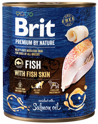 BRIT Premium by Nature 12 x 800 g ryba i rybia skóra naturalna karma dla psa