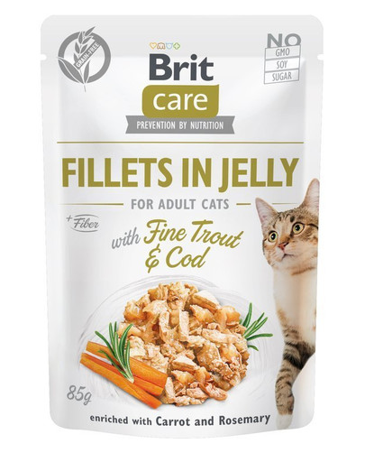 Care Fillets in Jelly with Fine Trout & Cod 24 x 85 g Dorsz i pstrąg