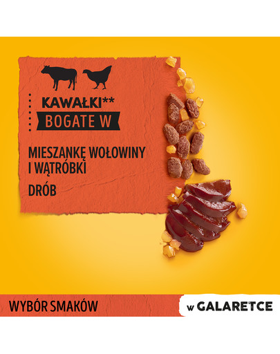 PEDIGREE Adult Wybór smaków z wołowiną i drobiem w galaretce 4x100g