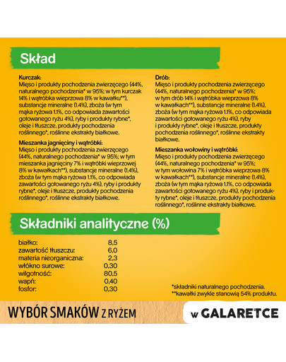 PEDIGREE Junior Wybór smaków z ryżem 12x100g saszetki w galaretce dla szczeniąt