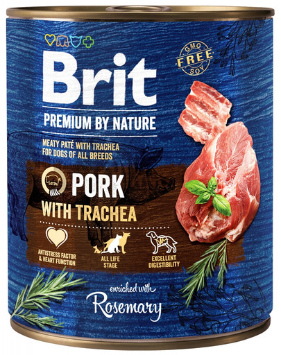 BRIT Premium by Nature 6 x 800 g wieprzowina i przełyk