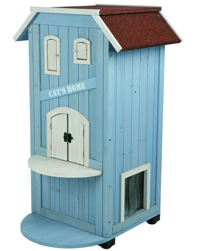 Domek dla kota. 56 x 94 x 59 cm. Niebieski