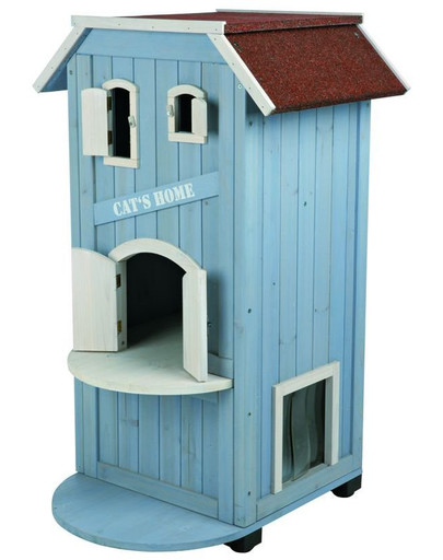 Domek dla kota. 56 x 94 x 59 cm. Niebieski
