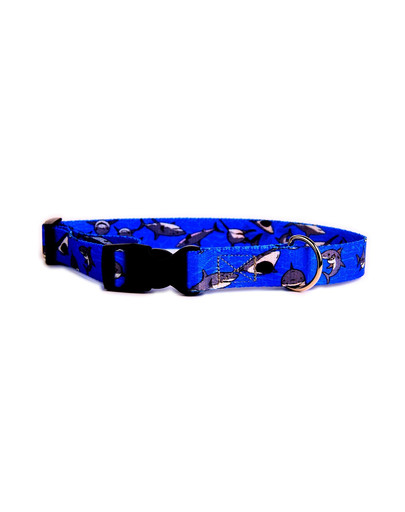Obroża z zapięciem plastikowym Shark 24-40 cm 15 mm