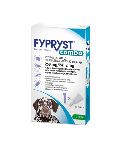 FYPRYST Combo 268/241,2 mg roztwór do nakrapiania dla psów 20-40 kg na pchły