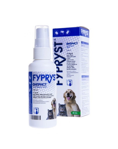 spray na pchły, kleszcze dla psów i kotów 2,5 mg/ml 100 ml