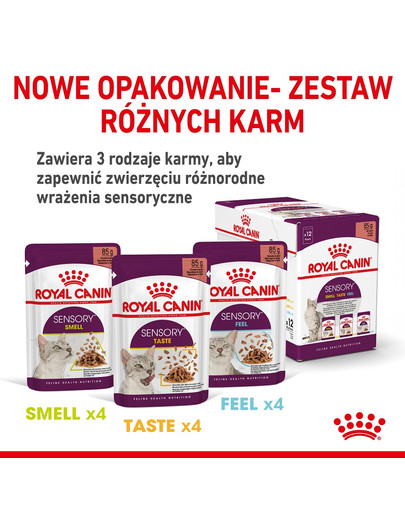 ROYAL CANIN Sensory Taste jelly 12x85 g kawałki w sosie dla kotów dorosłych pobudzające wrażenia smakowe