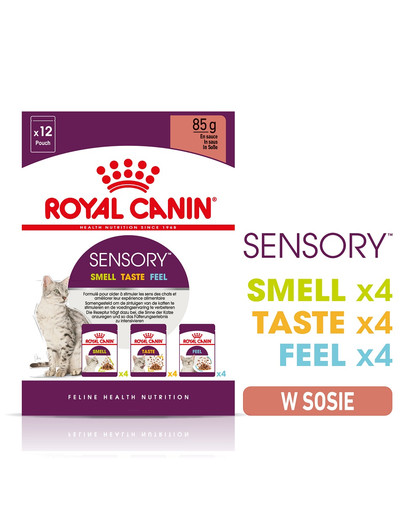 Sensory Smell, Taste, Feel kawałki w sosie dla kotów 12 x 85 g pobudzająca zmysły
