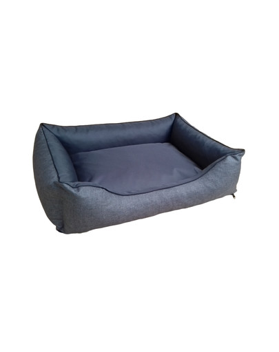 Legowisko sofa z poduszką 125 x 100 cm len szary