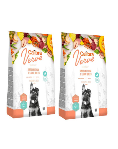 CALIBRA Dog Verve GF Junior Medium Large Chicken&Duck 24 kg