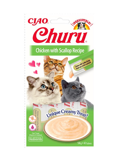 Churu Cat kremowy przysmak dla kota kurczak i przegrzebki 56 g