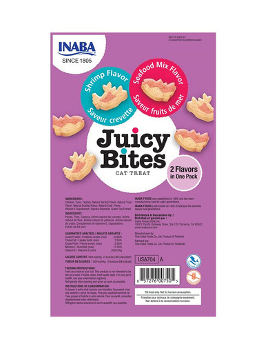 Juicy Bites wilgotne przysmaki krewetki i owoce morza dla kota 33,9 g (3x11,3 g)