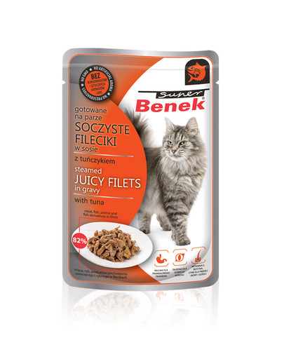 BENEK Super Fileciki 85 g saszetka dla dorosłych kotów