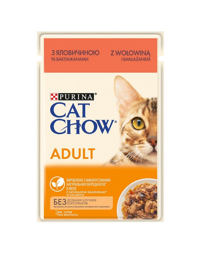 CAT CHOW Adult z wołowina i bakłażanem 26 x 85 g