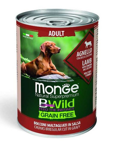 MONGE BWild Grain Free puszka 400g karma dla dorosłego psa