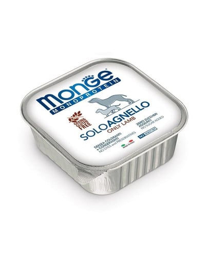 MONGE Monoprotein Solo jednobiałkowa tacka 150g karma dla psa dorosłego