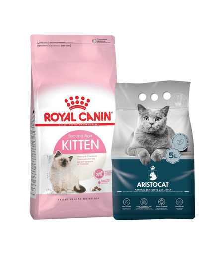 ROYAL CANIN Kitten 10 kg + ARISTOCAT Żwirek bentonitowy naturalny 5 l GRATIS