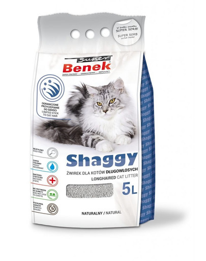 BENEK Super Shaggy Żwirek bentonitowy dla kotów długowłosych naturalny