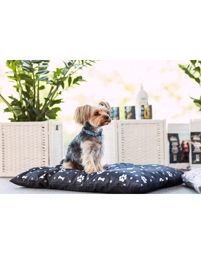 PET IDEA Legowisko poduszka dla psa ciemno szara w łapki