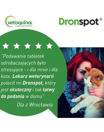 VETOQUINOL Dronspot Krople odrobaczające dla małych kotów 0,5-2,5 kg 30 mg/ 7,5 mg