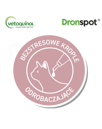 VETOQUINOL Dronspot 2x0,70 ml Krople odrobaczające dla średnich kotów 2,5-5 kg 60 mg/15 mg